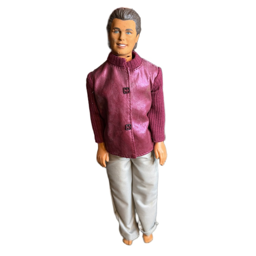 Vintage Mattel Ken Doll 1991 Indonesia Metallic Magenta Jacket Tan Pants